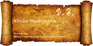 Vörös Henrietta névjegykártya