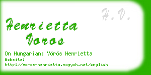 henrietta voros business card