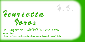 henrietta voros business card